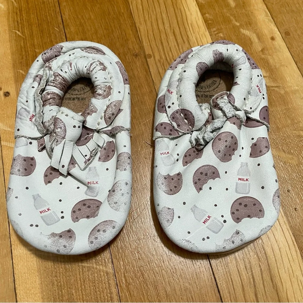 Freshly Picked Infant Chocolate Chip Cookie Leather City Hard Sole Moccasins
